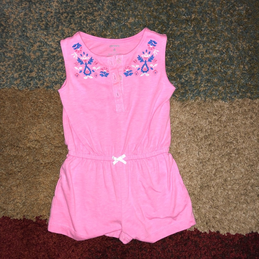 Pretty pink babygirls Carters romper
